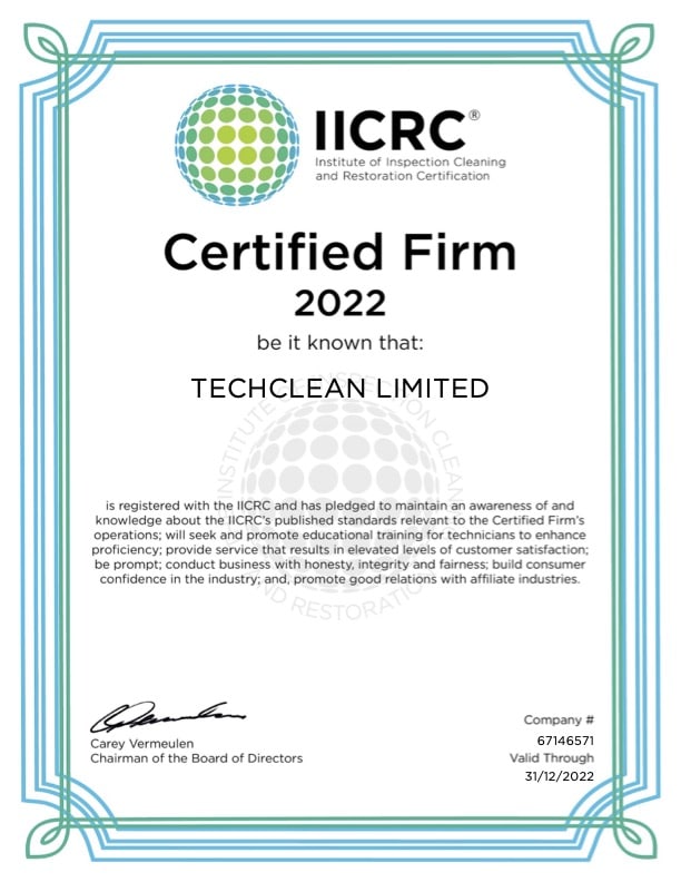 IICRC 2022 - Canterbury (Expires 31.12.2022).pdf | TechClean NZ | Our Qualifications